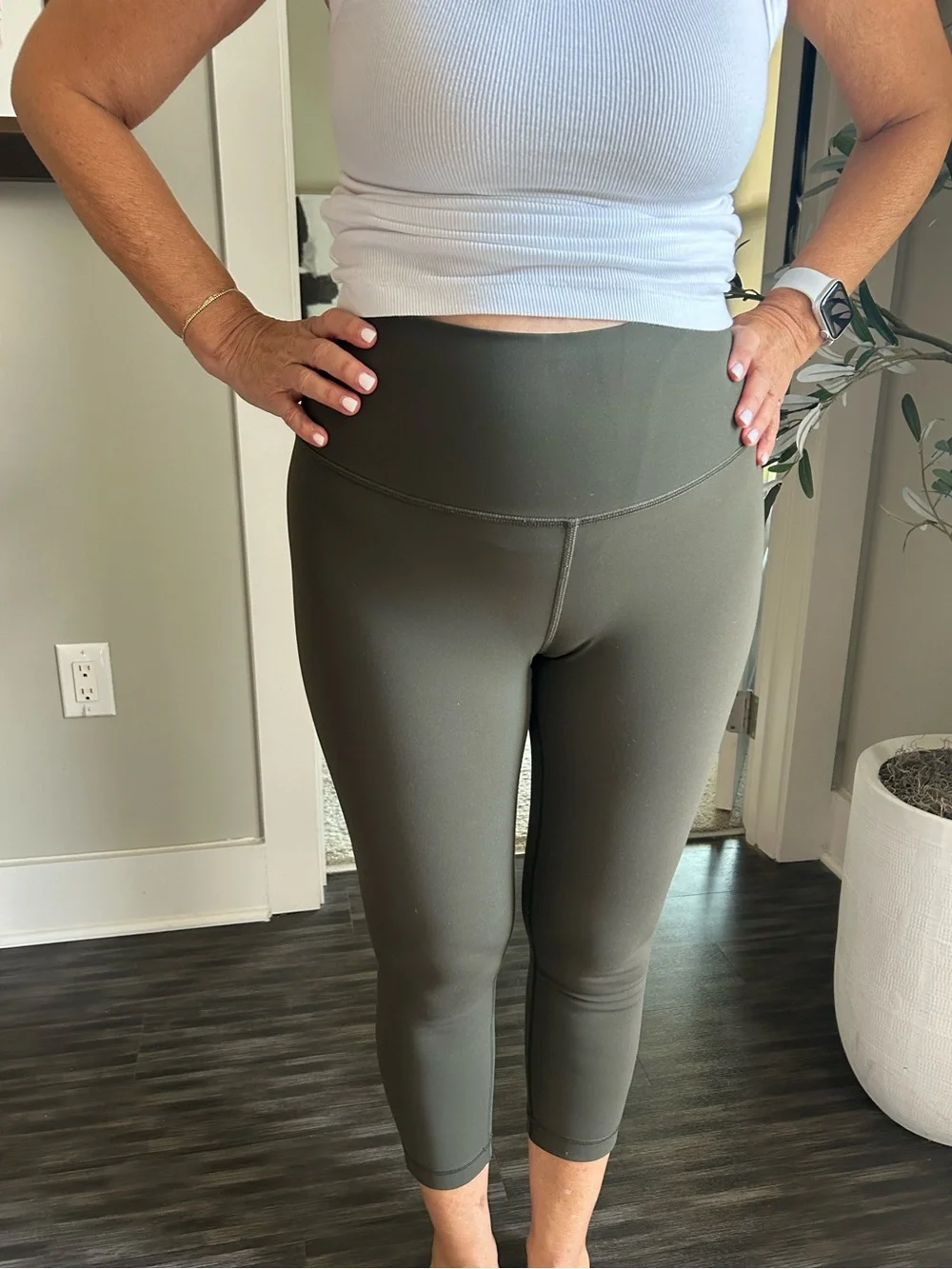 lululemon athletica Olive Green High-Rise Cropped Leggings